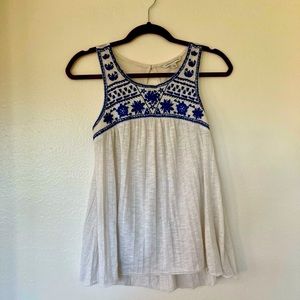 American Eagle embroidered blouse tank
